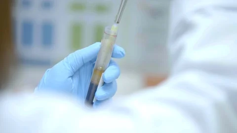 Taking A Sample From A Test Tube In A Laboratory- 50FPS 스톡 동영상 97852571