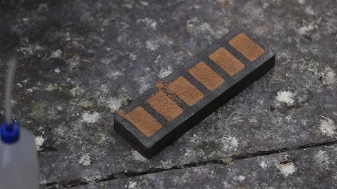 Taking sand samples in a CI casting foundry. Stock Footage 252568525