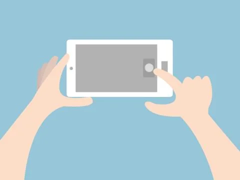 Taking a self with smart phone, Flat design, Selfie concept Stock Illustration