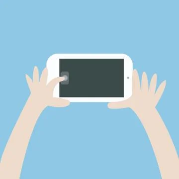 Taking a self with smart phone, Flat design, Selfie concept Stock Illustration