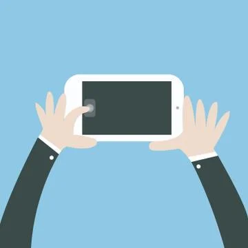 Taking a self with smart phone, Flat design, Selfie concept Stock Illustration