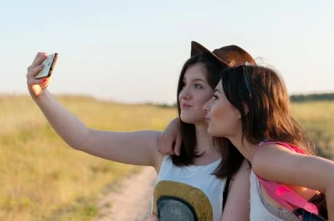 Taking Selfie Foto stock