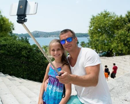 Taking selfie 스톡 사진