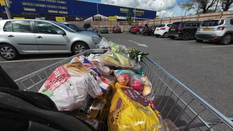 Taking the shopping to the car. Stock Footage 273151397