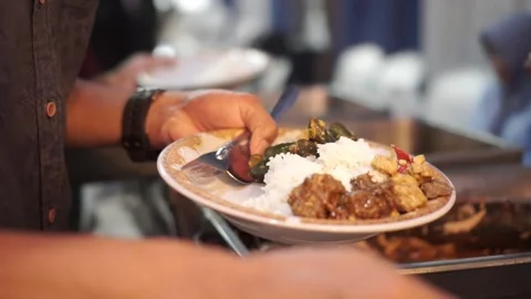 Taking side dishes at a wedding Stock Footage 275815387