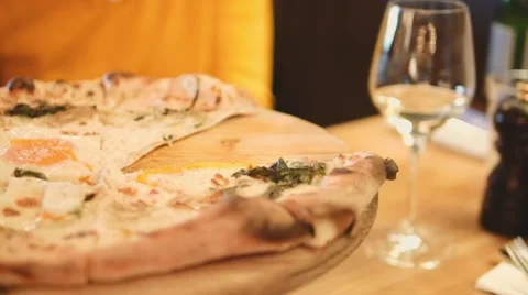 Taking slice of pizza, 4k uhd 2160p Stock Footage 65000793