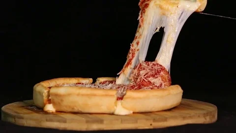 Taking A Slice Of Pizza With A Pizza Server Stock Footage 83515885