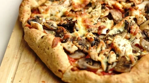 Taking a slice of pizza, slow motion Stock Footage 68752763