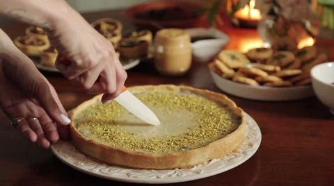 Taking a slice of tasty cake Stock Footage 50686553