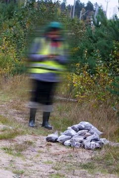 Taking soil samples in field Stock Photos