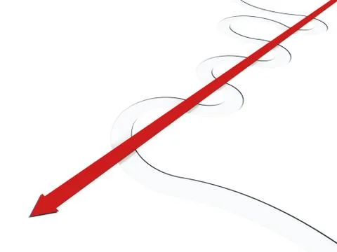 Taking the straight road Illustrazione stock