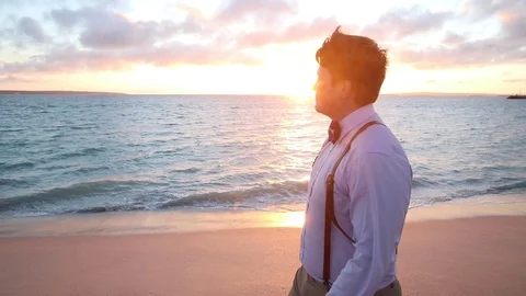 Taking A Stroll Next To The Ocean Stock-Footage 115327647