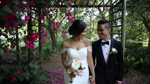 Taking a Stroll in Petals Stock Footage 114888064