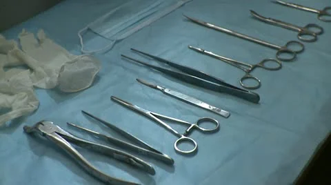 Taking Surgical Tools - retro style Vídeo Stock 10917111