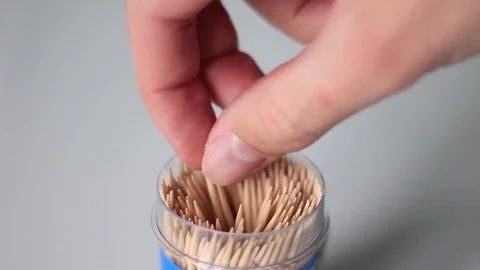 Taking a toothpick from a box Stock-Footage 71953370