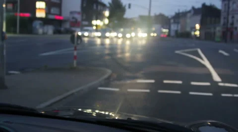 Taking a turn at an intersection. Stock Footage 41545670