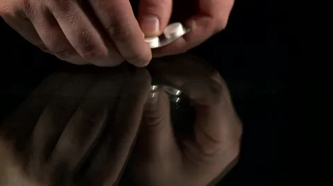 Taking two pills from package Stock Footage 2849168