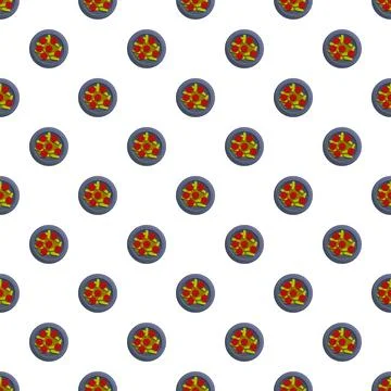 Takoyaki dish repeating pattern on a white background Stock Illustration