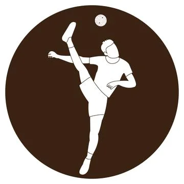 Takraw player logo design Stock Illustration