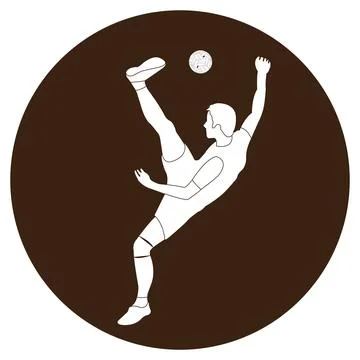 Takraw player logo design Stock Illustration