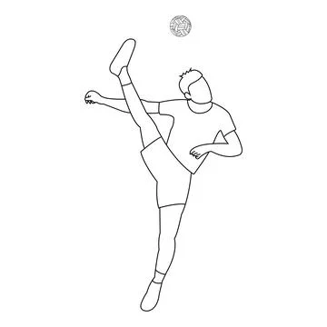 Takraw player logo design Stock Illustration
