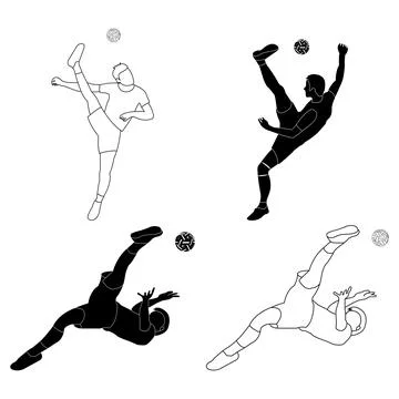 Takraw player logo design Stock Illustration