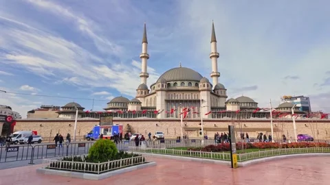 Taksim Mosque complex in Taksim Square, Istanbul. Stock Footage 313411234