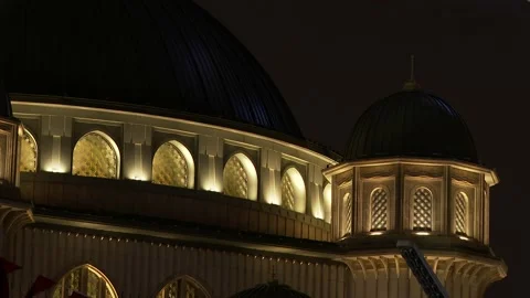 Taksim mosque at night Stock Footage 223841788