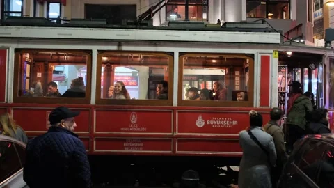 Taksim nostalgic tramway Video stock 223174735