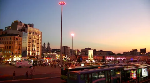 Taksim Square Sunset- Time lapse Stock Footage 34977440
