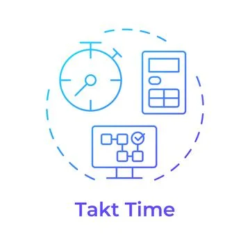 Takt time blue gradient concept icon Stock Illustration