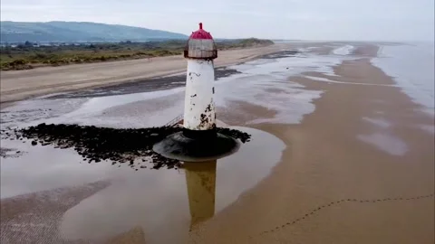 Talacre Beach, Lighthouse Stock Footage 167082963