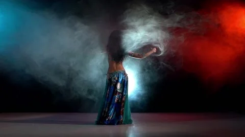 Talanted belly dance movements of young and attractive girl, continue, slow Video stock 53759890