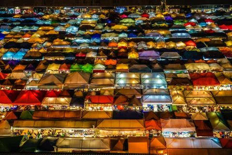 Talat lot Phi Ratchada (night market of Thailand, Bangkok) Stock Photos