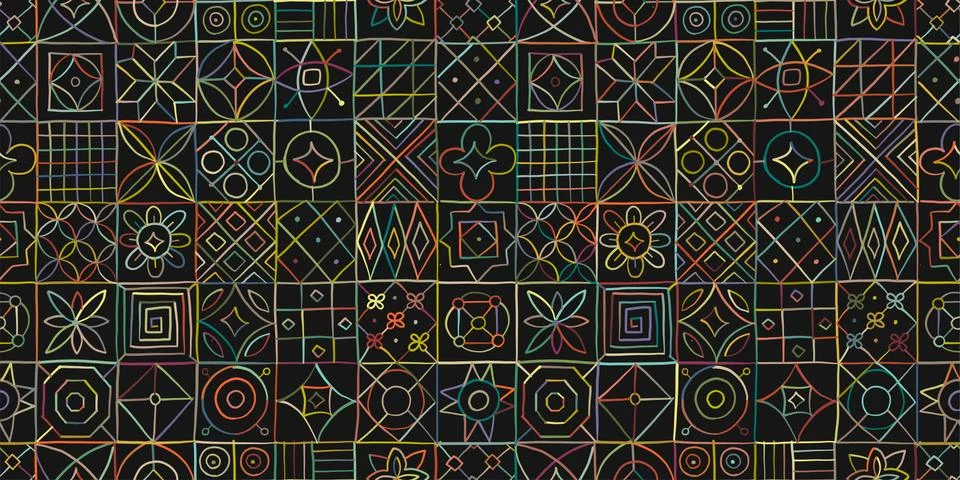 Talavera pattern. Indian patchwork. Turkish ornament. Moroccan tile mosaic Stock Illustration