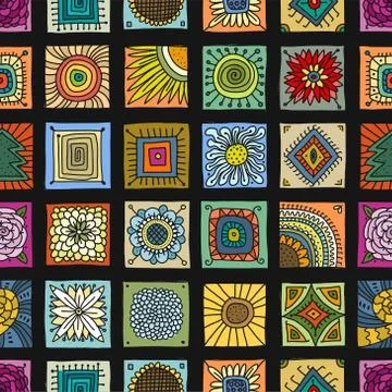 Talavera pattern. Indian patchwork. Turkish ornament. Moroccan tile mosaic Stock Illustration