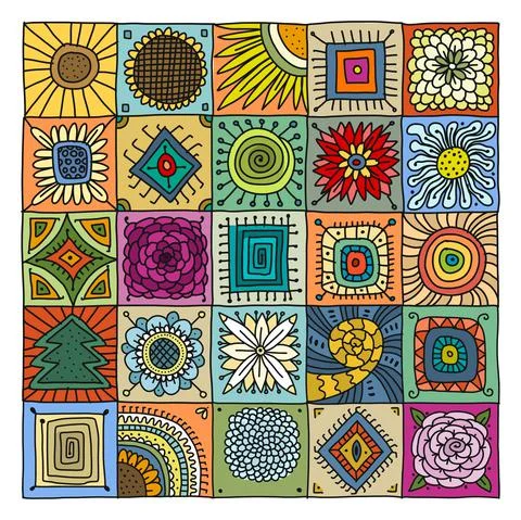 Talavera pattern. Indian patchwork. Turkish ornament. Moroccan tile mosaic Illustrazione stock