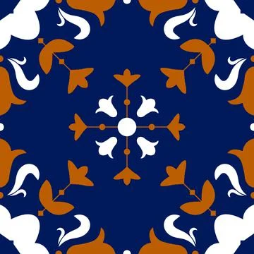 Talavera pattern. Moroccan tile mosaic. Stock Illustration