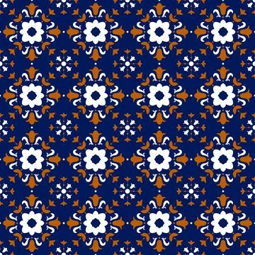 Talavera pattern. Moroccan tile mosaic. Stock Illustration