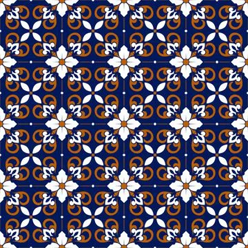 Talavera pattern. Moroccan tile mosaic. Stock-Illustration