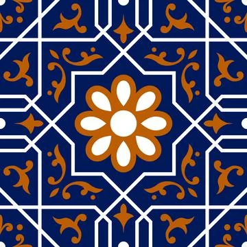 Talavera pattern. Moroccan tile mosaic. Stock Illustration