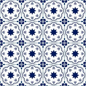 Talavera pattern. Moroccan tile mosaic. Stock Illustration