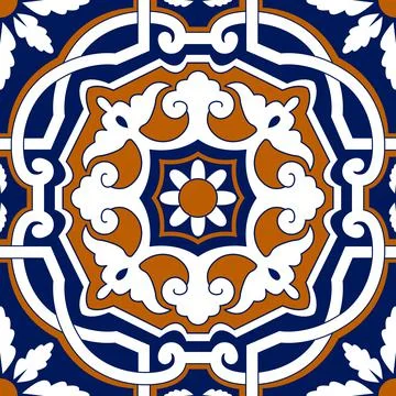 Talavera pattern. Moroccan tile mosaic. Stock Illustration