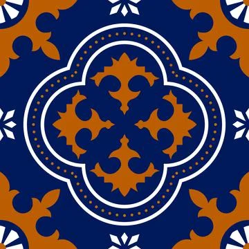 Talavera pattern. Moroccan tile mosaic. Stock Illustration