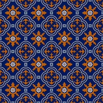 Talavera pattern. Moroccan tile mosaic. Stock Illustration