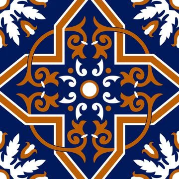 Talavera pattern. Moroccan tile mosaic. Stock Illustration