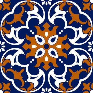 Talavera pattern. Moroccan tile mosaic. Stock Illustration