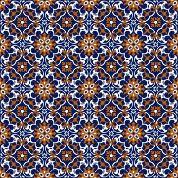 Talavera pattern. Moroccan tile mosaic. Stock Illustration