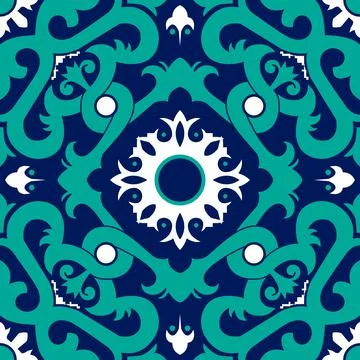 Talavera pattern. Moroccan tile mosaic. Stock Illustration