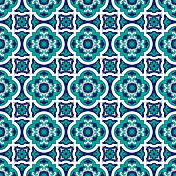 Talavera pattern. Moroccan tile mosaic. Stock Illustration